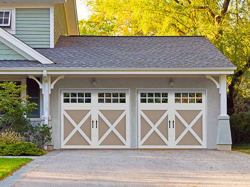 Overlay carriage house garage door