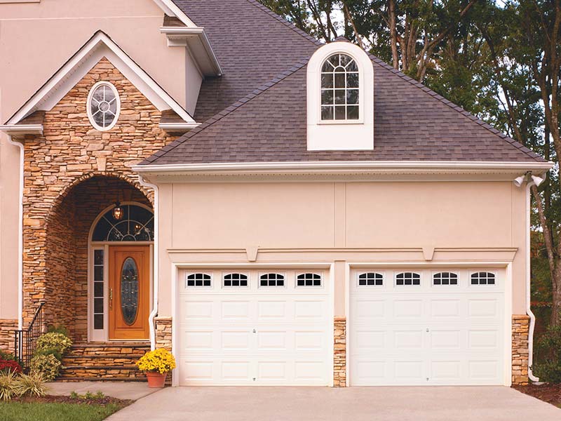 Traditional raised panel garage door